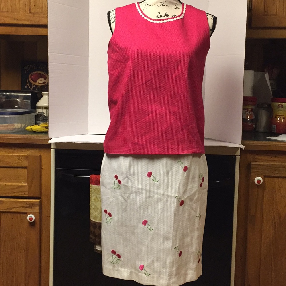 J. G. Hook vintage cherry skirt set